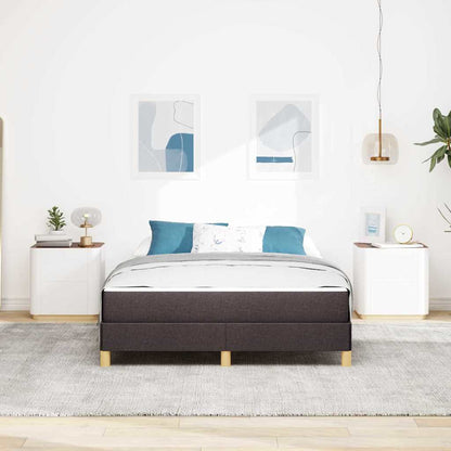 Letto a molle con materasso Marrone Scuro 140 x 190 cm Tessuto | homemem39
