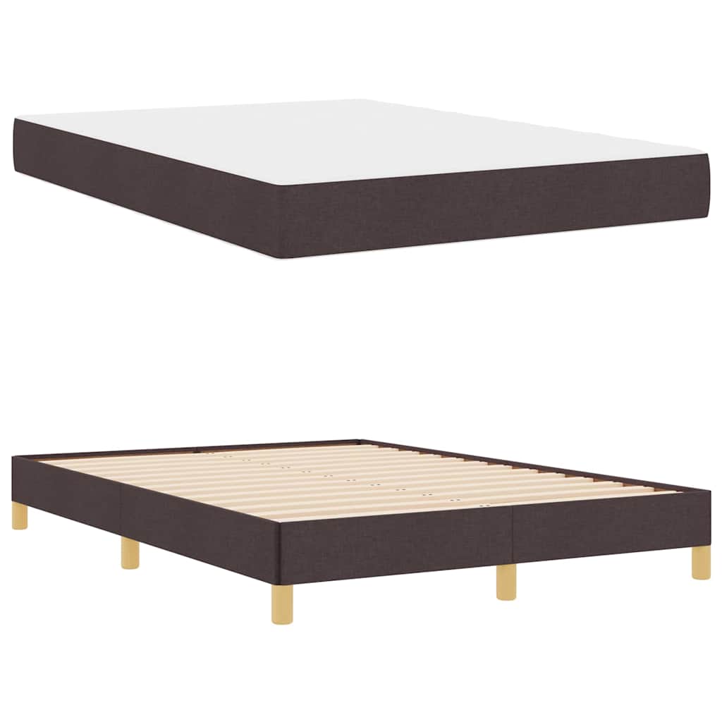 Letto a molle con materasso Marrone Scuro 140 x 190 cm Tessuto | homemem39