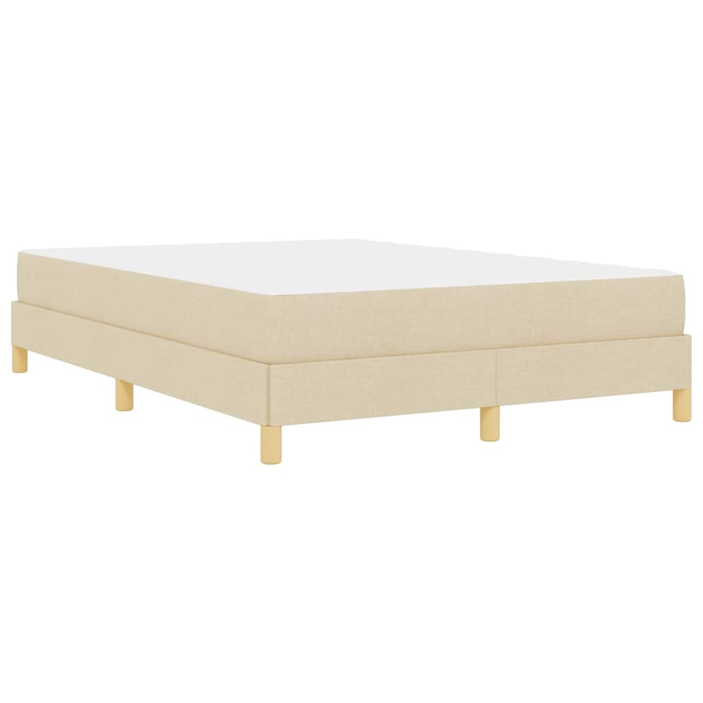 Letto a molle con materasso Crema 140 x 190 cm Tessuto | homemem39