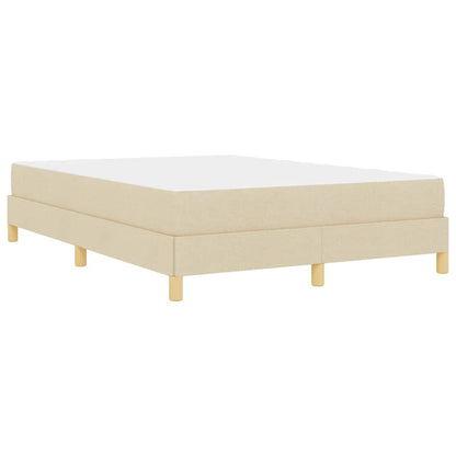 Letto a molle con materasso Crema 140 x 190 cm Tessuto | homemem39