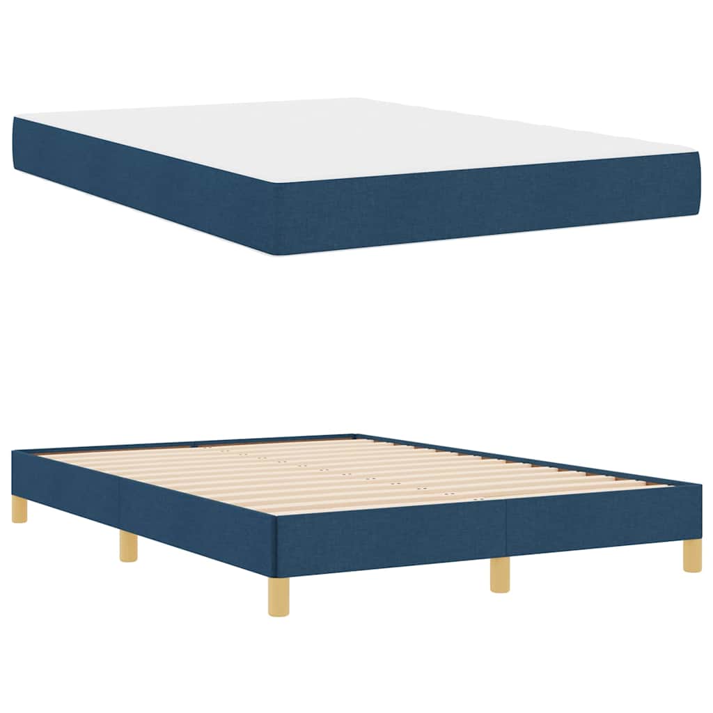 Letto a molle Blu e Marrone 140 x 190 cm
