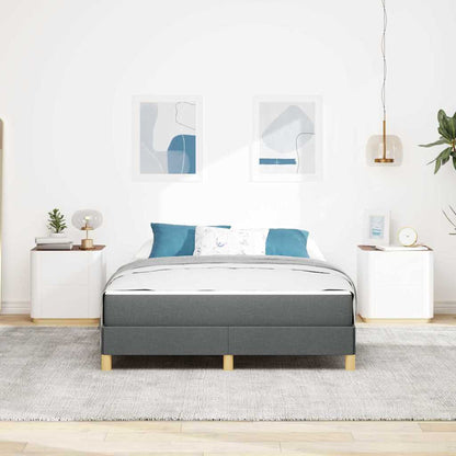 Letto a molle con materasso Grigio scuro 140 x 200 cm Tessuto