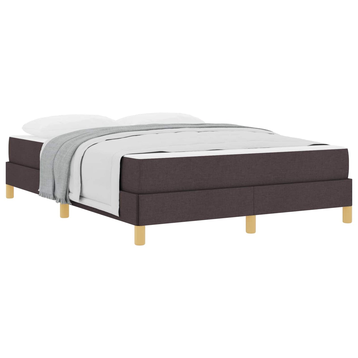 Letto a molle con materasso Marrone Scuro 140 x 200 cm Tessuto