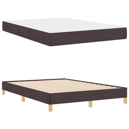 Letto a molle con materasso Marrone Scuro 140 x 200 cm Tessuto | homemem39