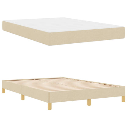 Letto a molle con materasso Crema 140 x 200 cm Tessuto | homemem39