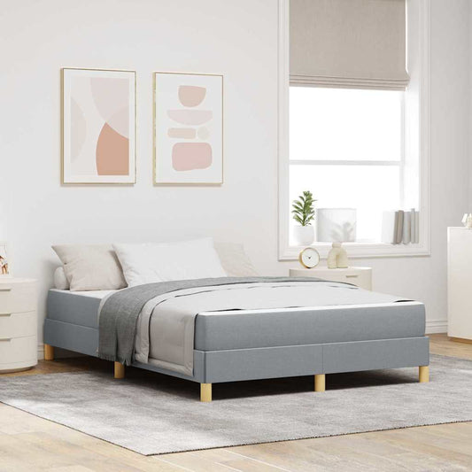 Letto a molle Grigio chiaro e Marrone 160 x 200 cm