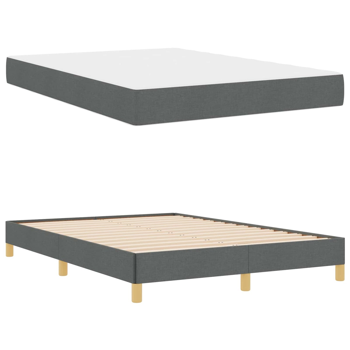 Letto a molle con materasso Grigio scuro 160 x 200 cm Tessuto | homemem39