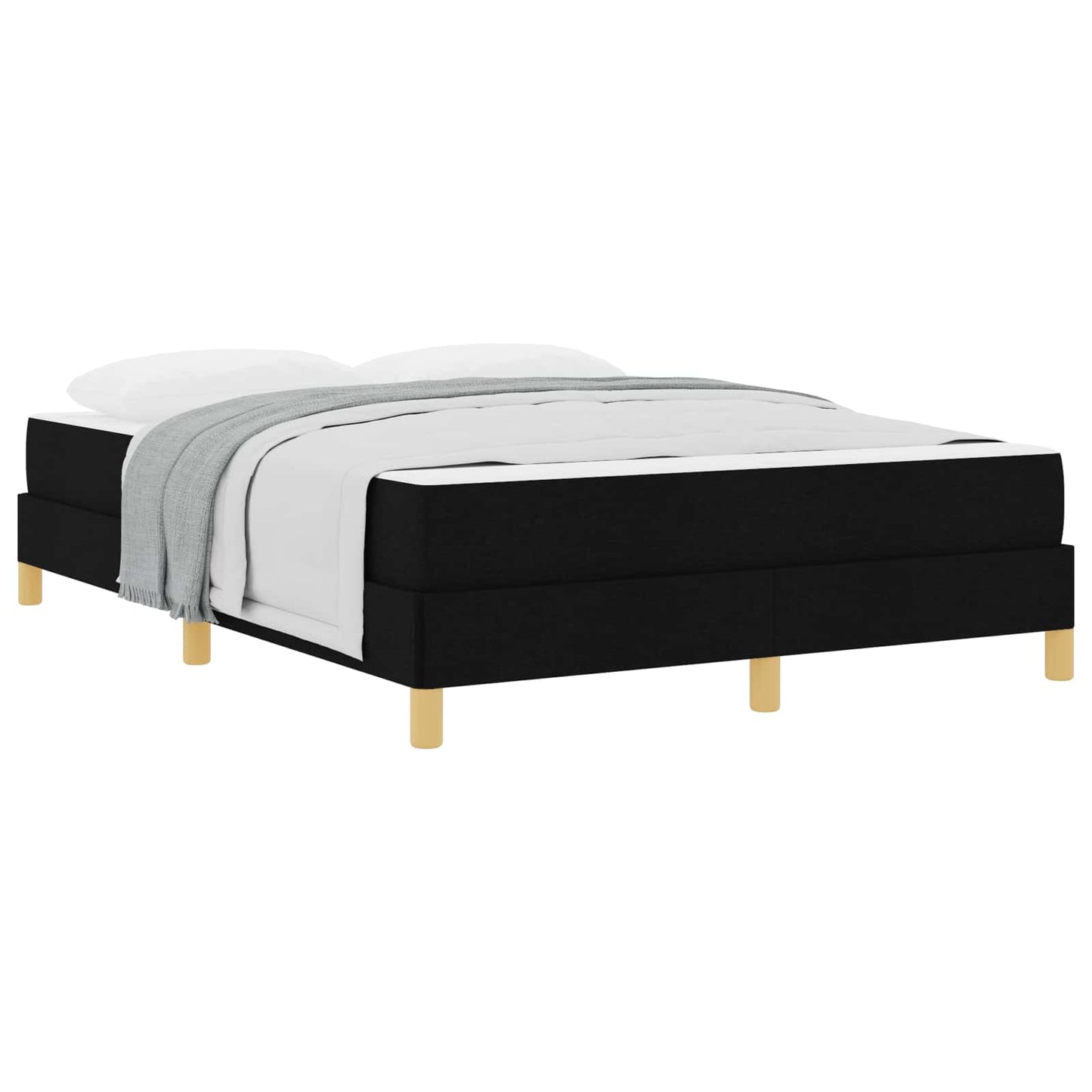 Letto a molle con materasso Nero 160 x 200 cm Tessuto | homemem39