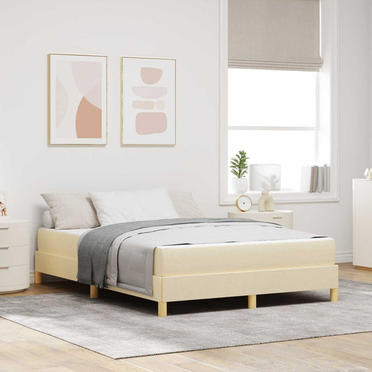 Letto a molle con materasso Crema 160 x 200 cm Tessuto | homemem39