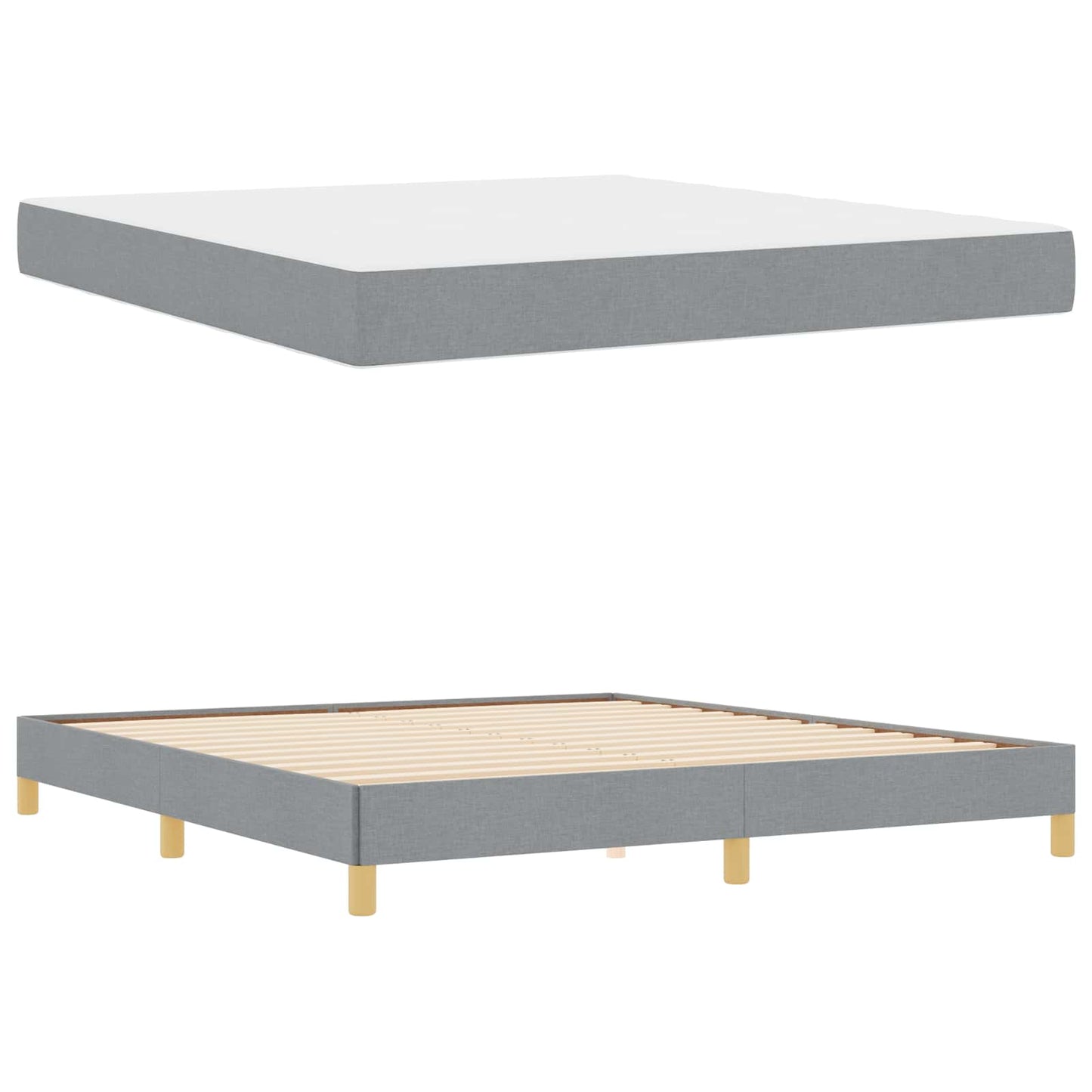 Letto a molle con materasso Grigio chiaro 180 x 200 cm Tessuto | homemem39