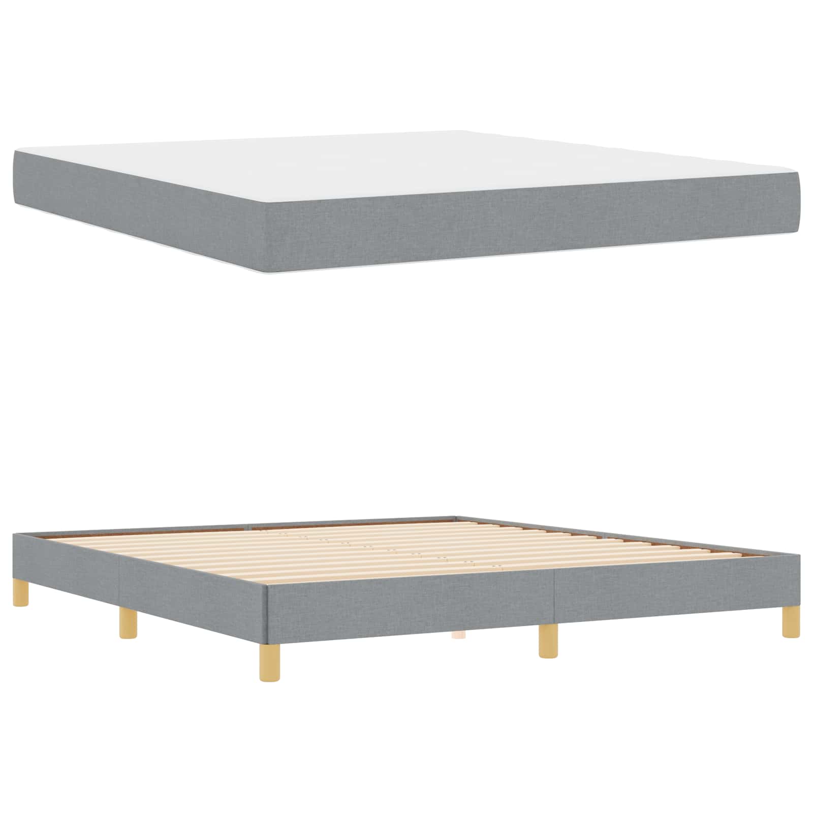 Letto a molle con materasso Grigio chiaro 180 x 200 cm Tessuto | homemem39