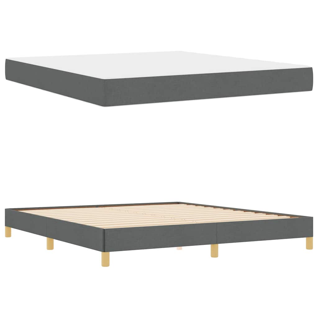 Letto a molle Grigio scuro e Marrone 180 x 200 cm