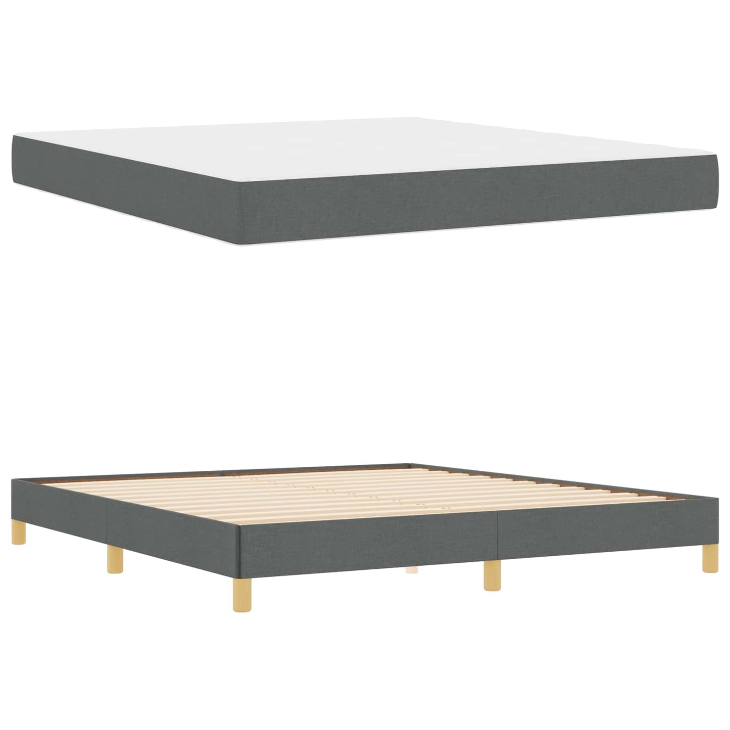 Letto a molle con materasso Grigio scuro 180 x 200 cm Tessuto | homemem39