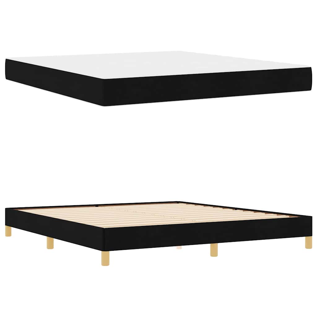 Letto a molle Nero e Marrone 180 x 200 cm
