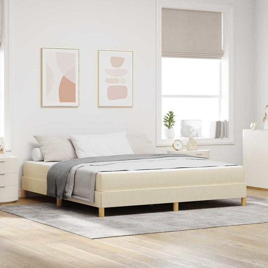 Letto a molle con materasso Crema 180 x 200 cm Tessuto | homemem39