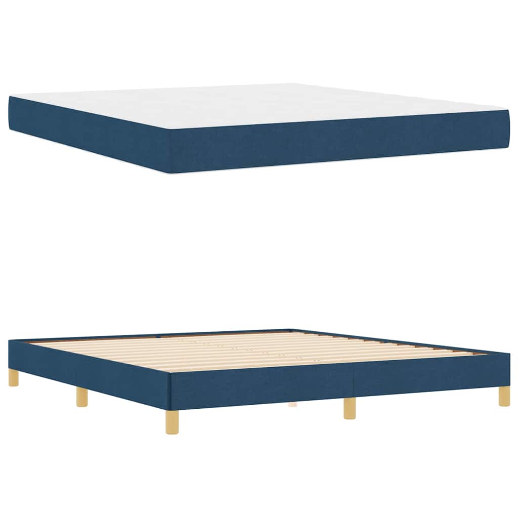 Letto a molle con materasso Blu 180 x 200 cm Tessuto | homemem39