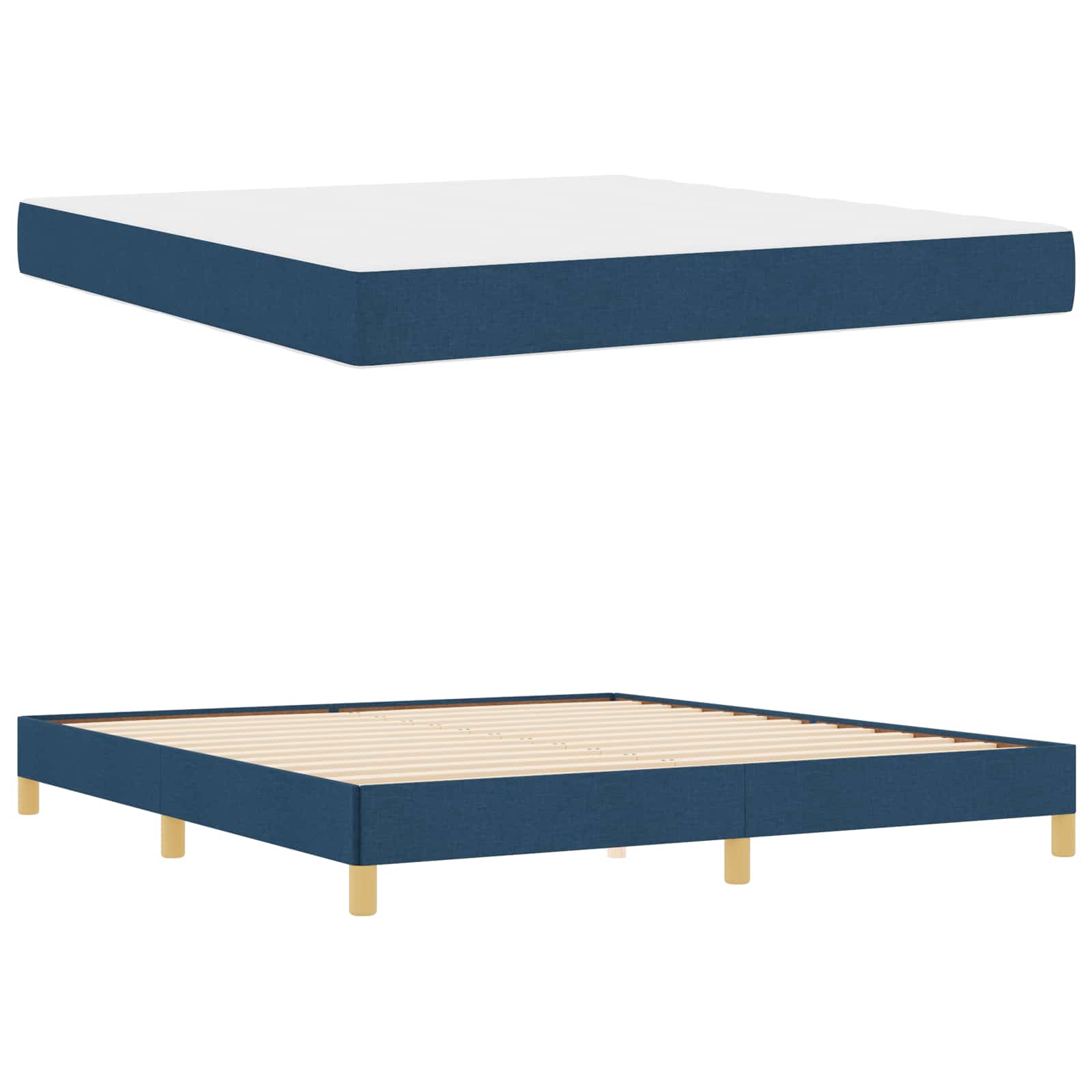 Letto a molle con materasso Blu 180 x 200 cm Tessuto | homemem39