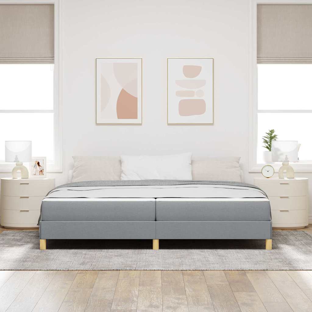 Letto a molle con materasso Grigio chiaro 200 x 200 cm Tessuto | homemem39