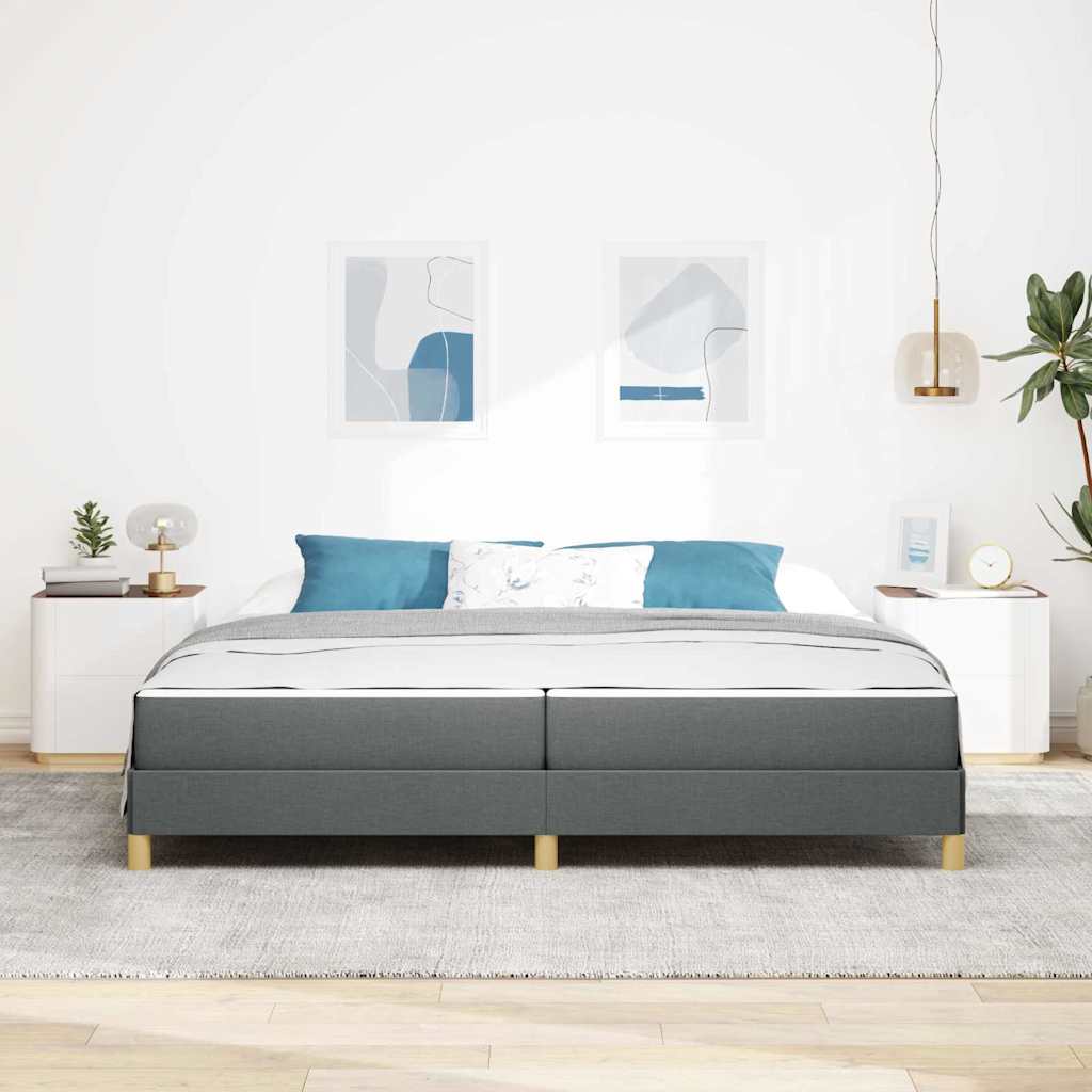 Letto a molle Grigio scuro Marrone 200 x 200 cm