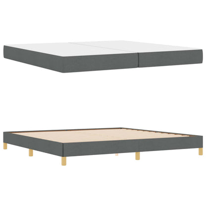 Letto a molle con materasso Grigio scuro 200 x 200 cm Tessuto | homemem39