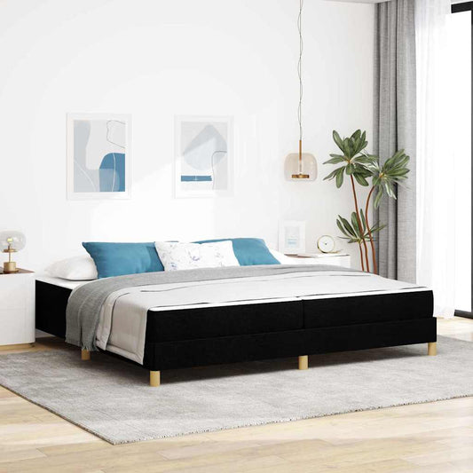 Letto a molle Nero e Marrone 200 x 200 cm
