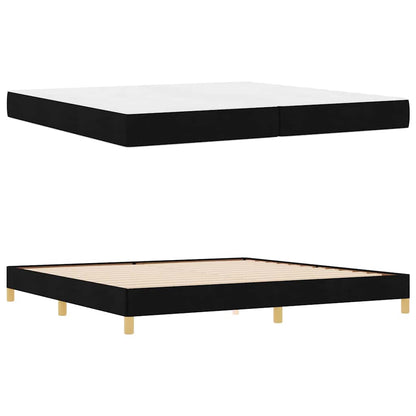 Letto a molle Nero e Marrone 200 x 200 cm