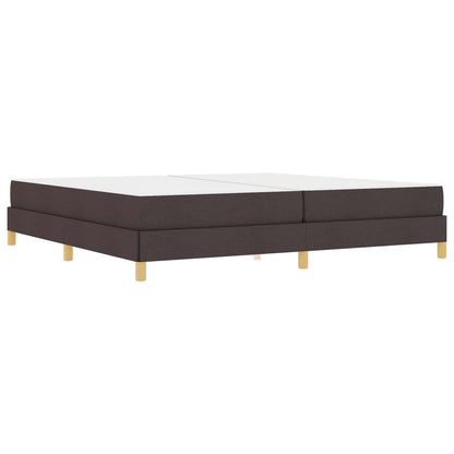Letto a molle con materasso Marrone Scuro 200 x 200 cm Tessuto | homemem39