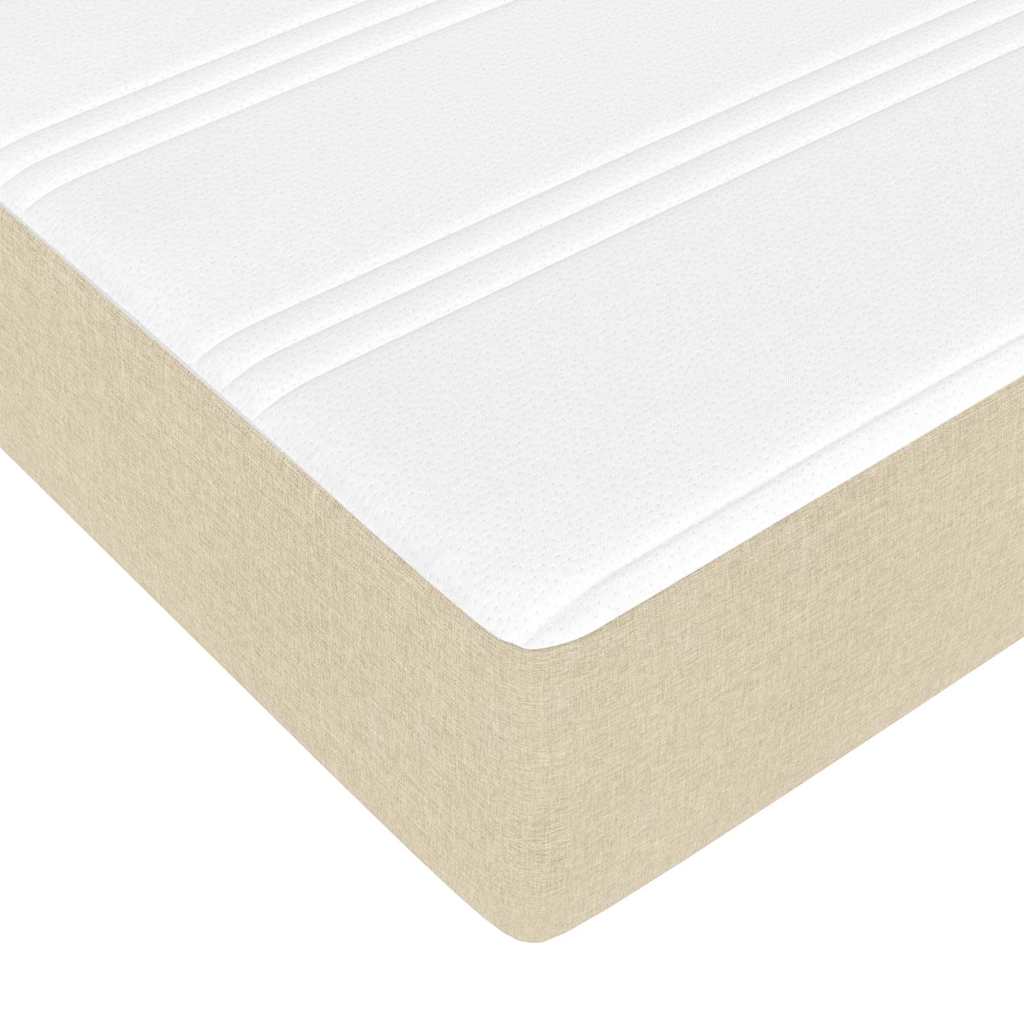 Letto a molle con materasso Crema 200 x 200 cm Tessuto | homemem39