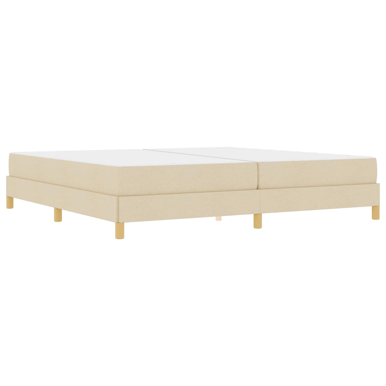 Letto a molle con materasso Crema 200 x 200 cm Tessuto | homemem39