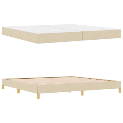 Letto a molle con materasso Crema 200 x 200 cm Tessuto | homemem39