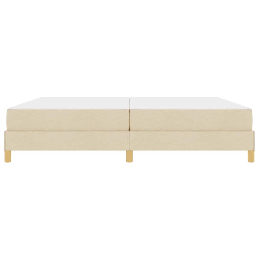 Letto a molle con materasso Crema 200 x 200 cm Tessuto | homemem39
