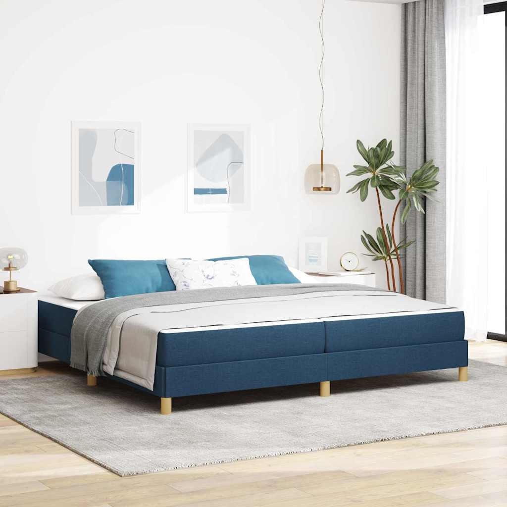 Letto a molle Blu e Marrone 200 x 200 cm