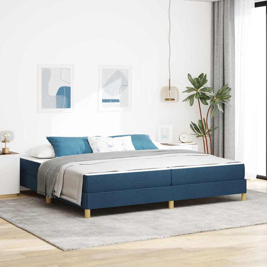 Letto a molle Blu e Marrone 200 x 200 cm