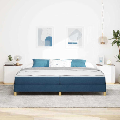 Letto a molle Blu e Marrone 200 x 200 cm