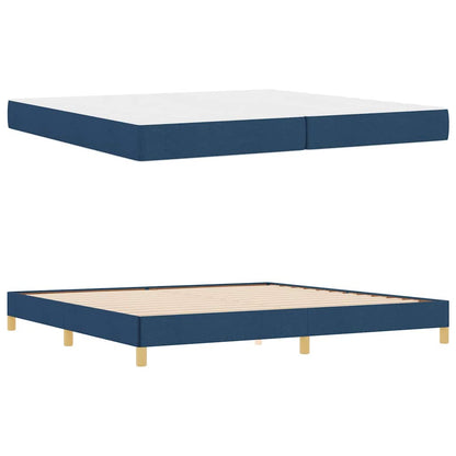 Letto a molle Blu e Marrone 200 x 200 cm