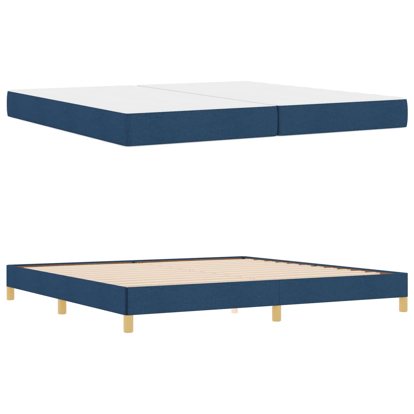 Letto a molle con materasso Blu 200 x 200 cm Tessuto | homemem39