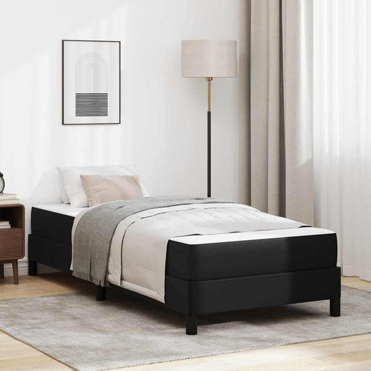 Letto Nero 80 x 200 cm Pelle sintetica