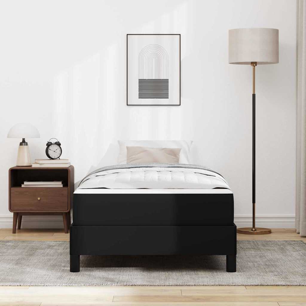 Letto Nero 80 x 200 cm Pelle sintetica