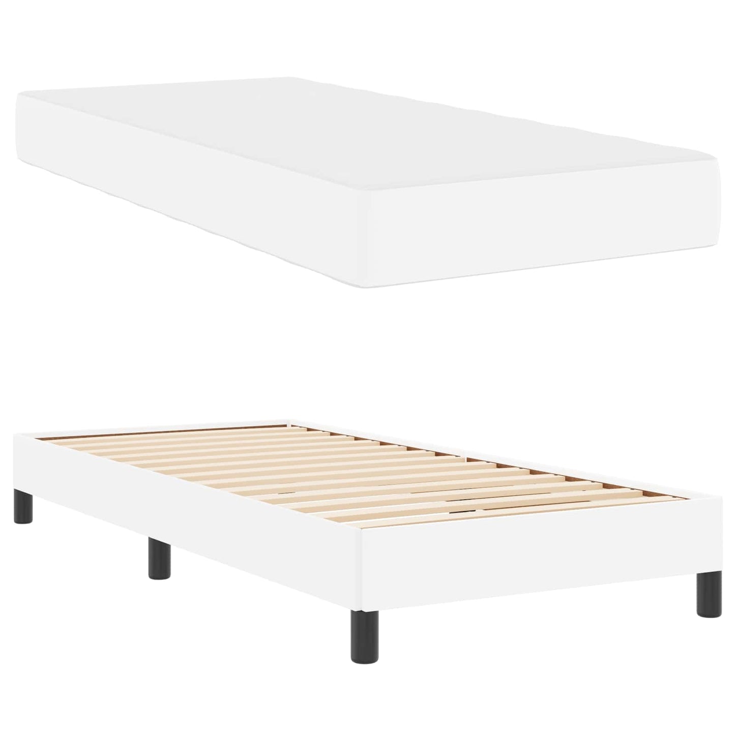 Struttura del letto Bianco Puro 80 x 200 cm Tessuto | homemem39
