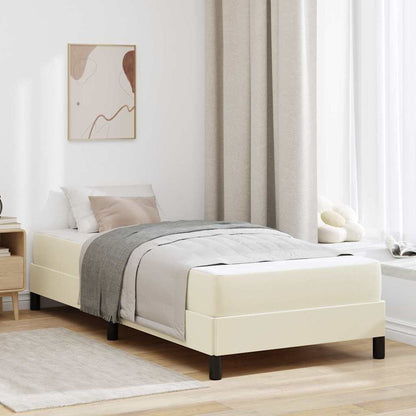 Struttura del letto con materasso Crema 90 x 190 cm Tessuto | homemem39