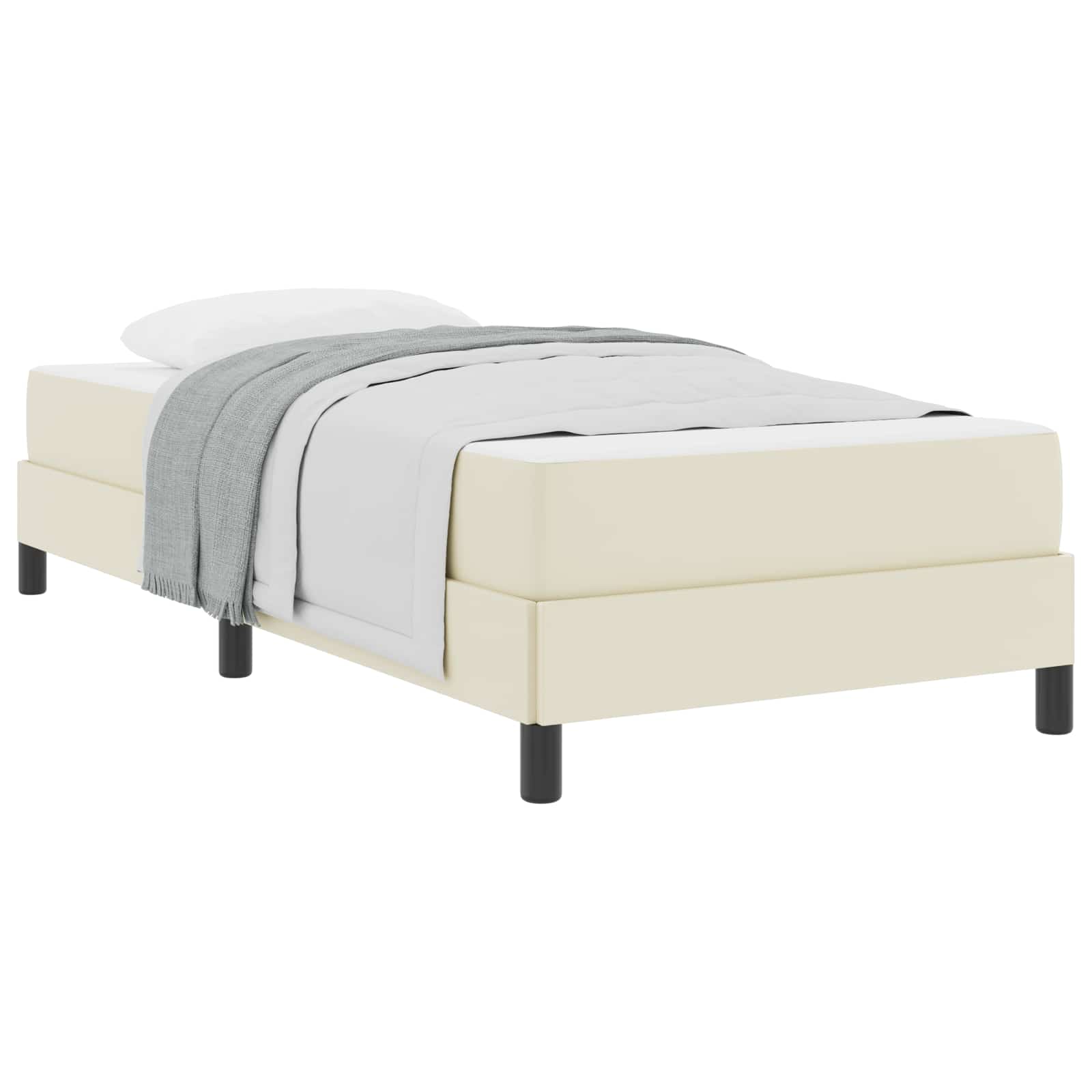 Struttura del letto con materasso Crema 90 x 190 cm Tessuto | homemem39