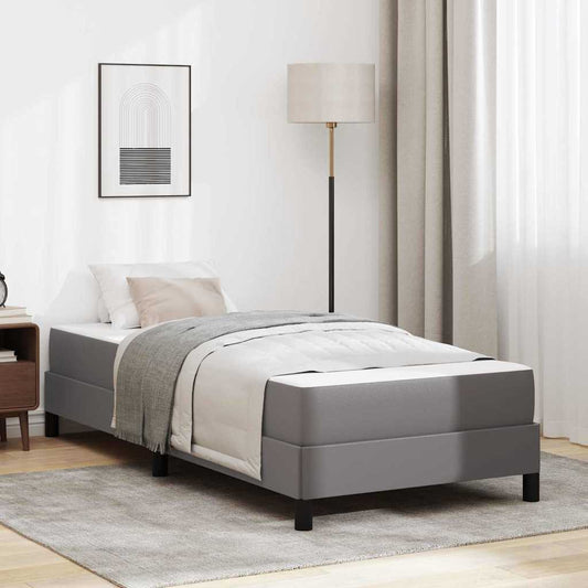 Letto con materasso Grigio 90 x 200 cm Pelle sintetica