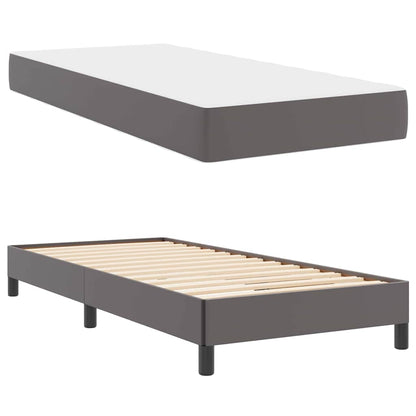 Letto con materasso Grigio 90 x 200 cm Pelle sintetica