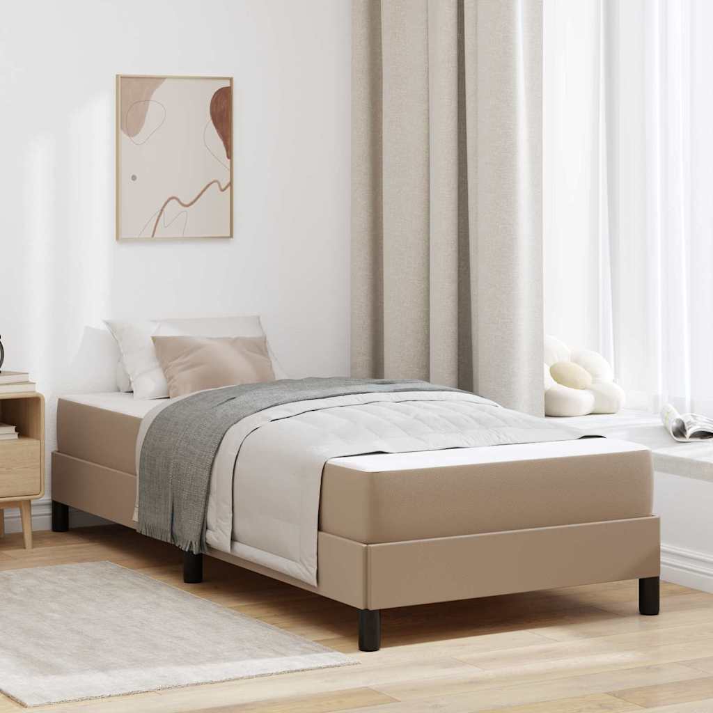 Letto con materasso Cappuccino 90 x 200 cm Pelle sintetica