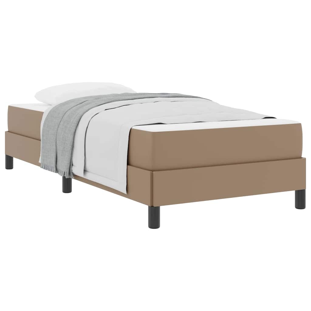 Letto con materasso Cappuccino 90 x 200 cm Pelle sintetica