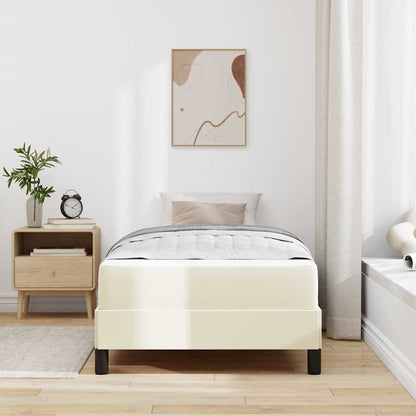 Struttura del letto con materasso Crema 100 x 200 cm Tessuto | homemem39