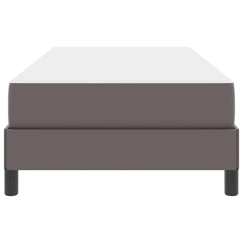 Letto con materasso Grigio 100 x 200 cm Pelle sintetica