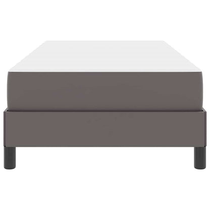 Letto con materasso Grigio 100 x 200 cm Pelle sintetica