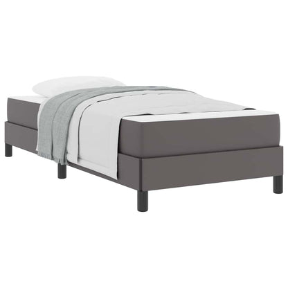 Letto con materasso Grigio 100 x 200 cm Pelle sintetica