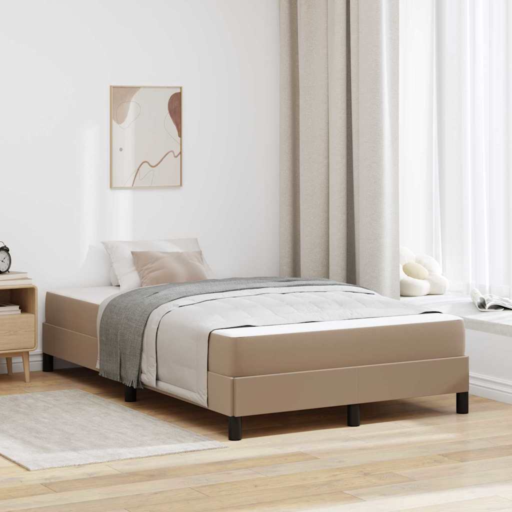 Letto con materasso Cappuccino 120 x 190 cm Pelle sintetica